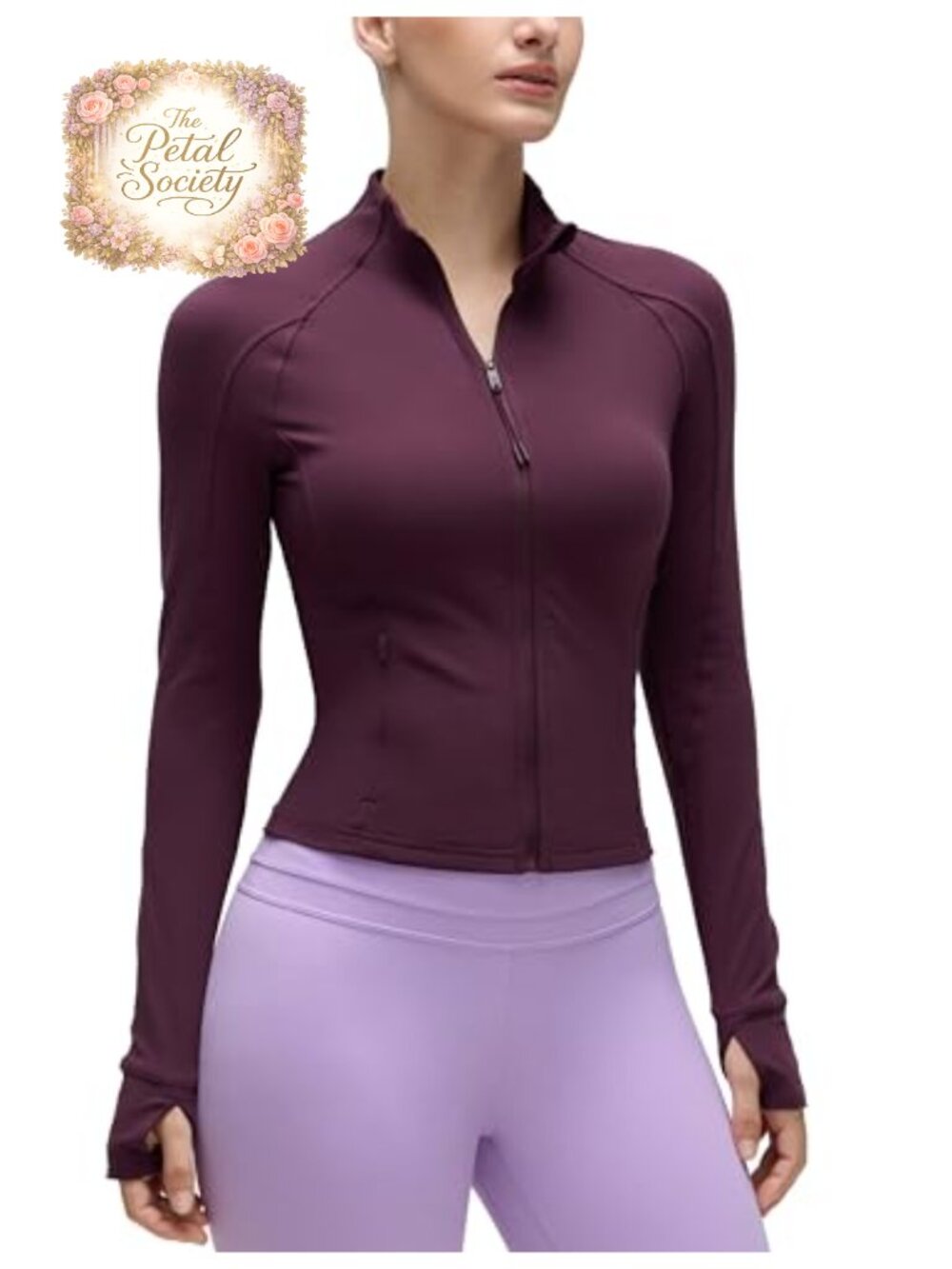 Butterluxe Waist Length Slim Fit Zip Jacket with Thumbholes